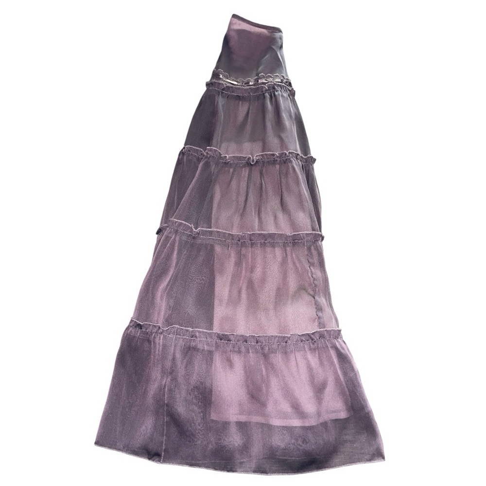 New York & CO. Purple Tiered A-Line Midi Skirt Size 10 Back Zipper. - Picture 6 of 7